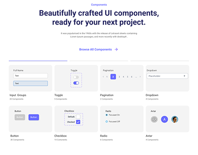 Component Library Landing Page