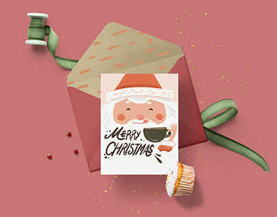 Christmas Cards Design of the Cafe