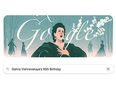 Google Doodle, Galina Vishnevskaya's 95th Birthday