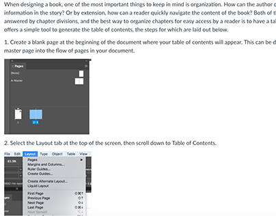 Creating a Table of Contents in InDesign