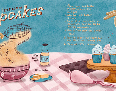 Illustrated Recipe : Buttercream Cupcakes