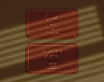 Sunset's motel business card