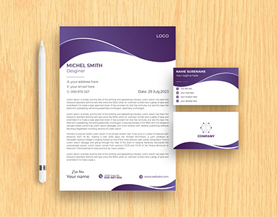 Letterhead and business card design.