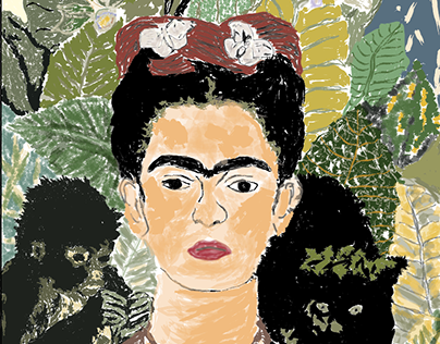 Vector portrait - Frida Kahlo