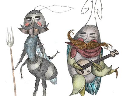 The Cicada and the Ant - Character's for picture book