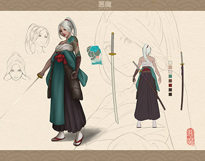 悪魔。Akuma - Character Concept and Illustration.