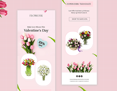 Valentine's Email Design for Flower Shop
