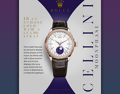 Rolex Watch Cellini Moonphase Poster design
