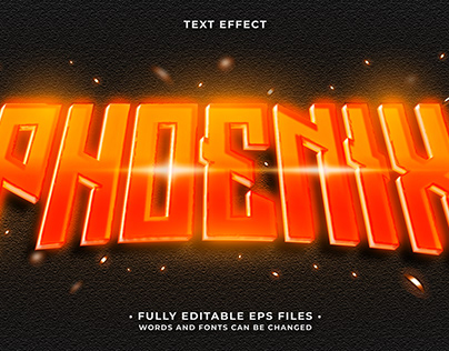 Phoenix esport text effect editable eps cc