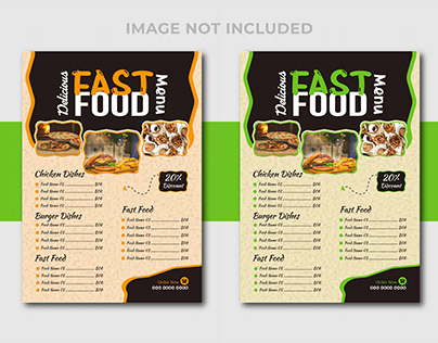 Food Menu Card Design For Restaurant