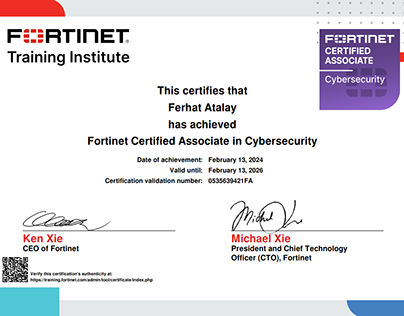 Fortinet – FCA Certified Associate in Cybersecurity