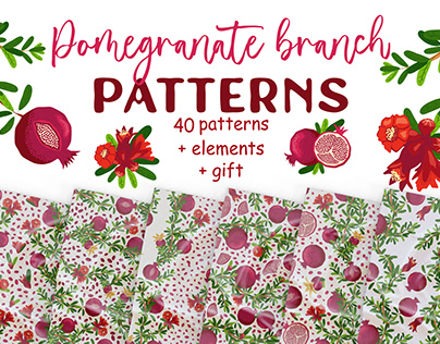 Pomegranate Branch Pattern