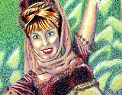 Wishes - fun drawing of Jeannie from I Dream of Jeannie