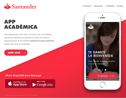 Landing para lanzamiento del app Santander