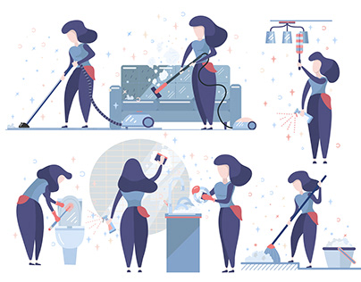 Vector Cleaning Service Illustrations