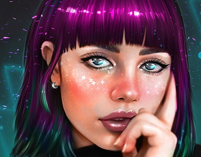 Purple Hair portrait