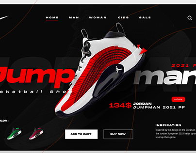 Website design UI Concept - Jordan shoes.
