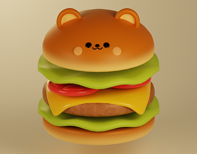 Illustration 3D : Burger