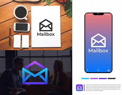 M Lettr Mailbox logo Design