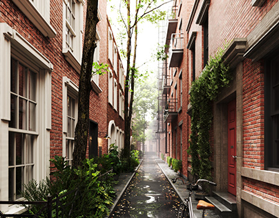 Exterior 3d visualization, render, New York, USA, CGI
