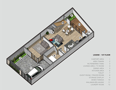 Isometric & Section Design - Microhouse