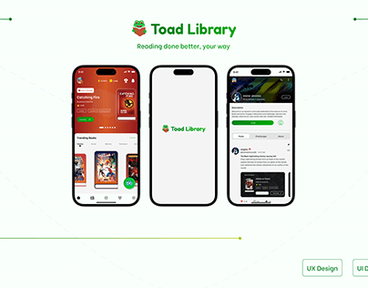 Project thumbnail - UI/UX Case Study for Toad Library App
