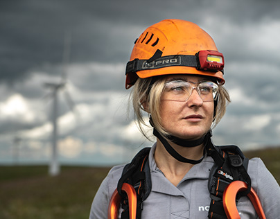 Wind turbine technicians on site in Scotland