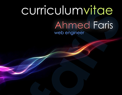 Curriculum Vitae | Ahmed Faris | Web Engineer | 2011