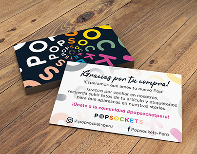 Tarjeta de agradecimiento Pop Sockets Perú