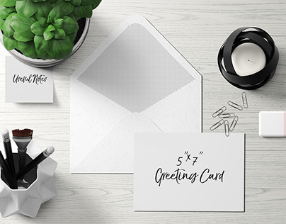 5x7 Greeting Card / Postcard Mockup - Set 2