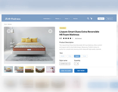 Online Mattress Store: Product Page
