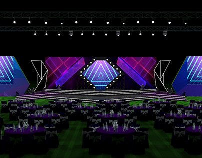 Stage with lighting