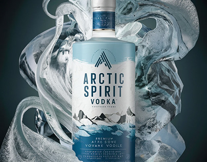 Vodka bottle label and packaging design