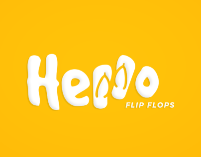 Hello flip flops logo conccept