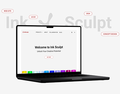 Website InkSculpt marker store landing UI/UX Design