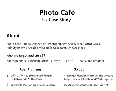 photo cafe ux case study