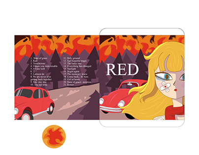 Rediseño de portada de álbum: Red de Taylor Swift.