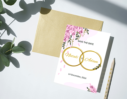 Rustic style wedding invitation design