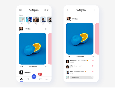 Mobile app - Instagram UI feed redesign