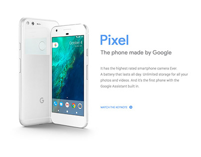 Pixel made by Google website. (Website)