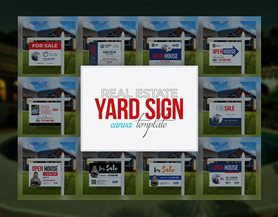 Real Estate Yard Sign Canva templates