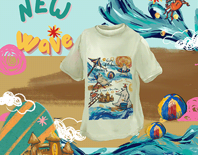 Project thumbnail - My illustrations for a t-shirt collection :@newwave.th