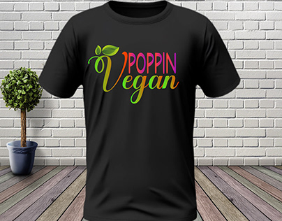 Poppin Vegan T-shirt Custom design