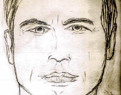 A Pencil Drawing Of A Steely-Eyed John Travolta