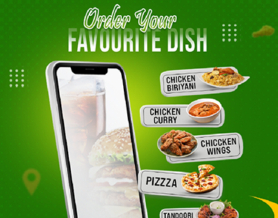 Food delivery app promotion poster