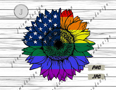 sunflower lgbt flag sublimation design PNG