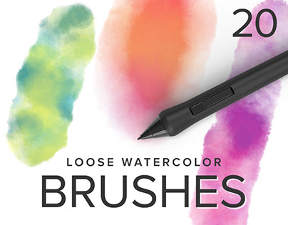 Photoshop Brushes: Multicolor Watercolor & Free Brush