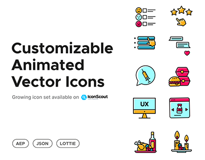 Customizable Animated Vector Icons