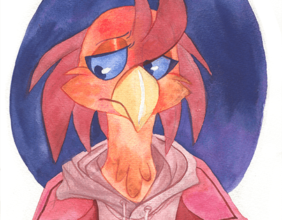 Watercolor Bird Character Portraits