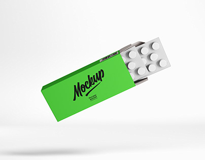 Free Pill Box Packaging Mockup